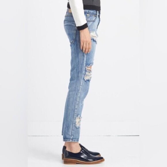 Free People One Teaspoon Awesome Baggie Jeans Distressed Boyfriend Straight leg - Picture 6 of 13